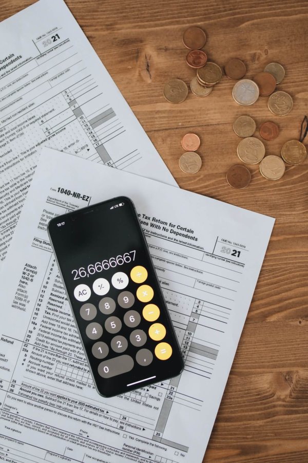 calculator and paper