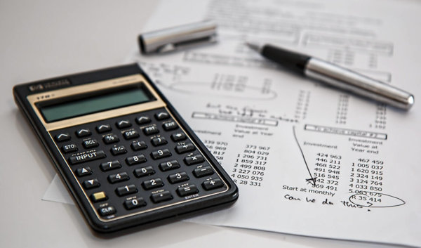 calculator and paper
