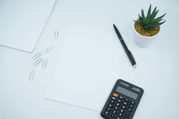 calculator and paper