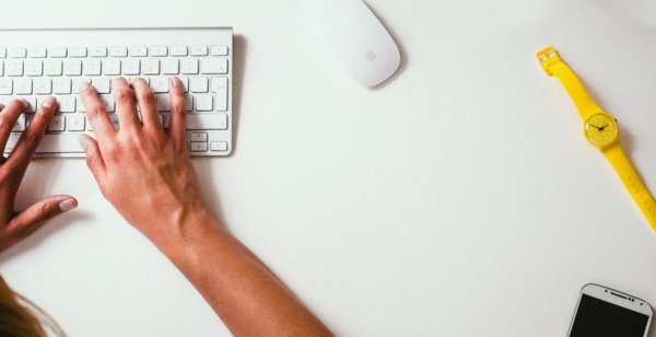 person typing