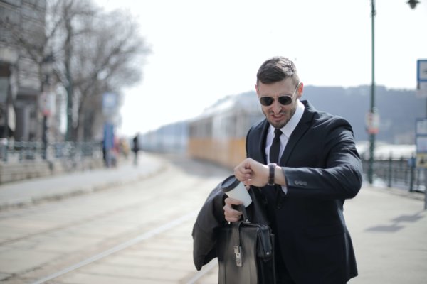 Man Getting Late For Work
