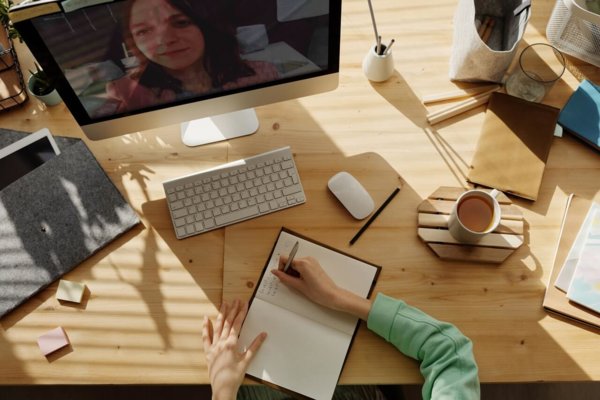 person at desk