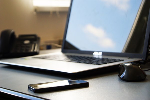 laptop on the table