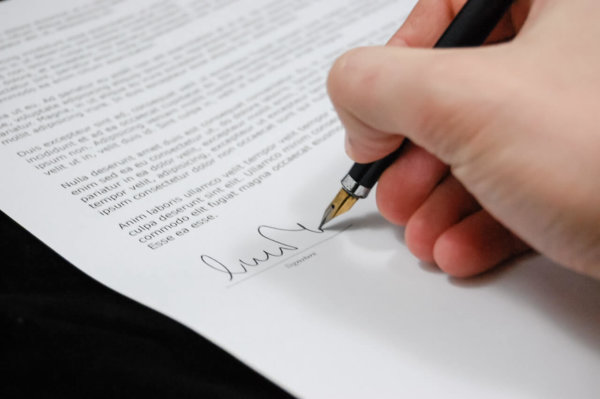 person signing