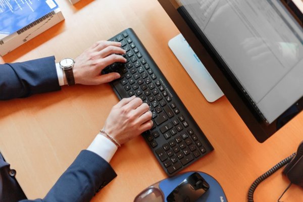 typing on keyboard