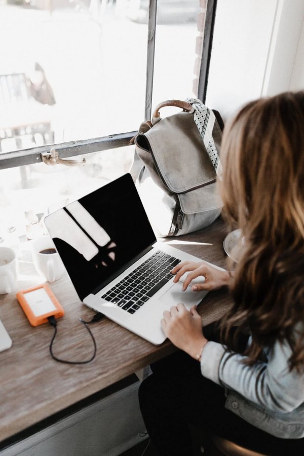 person on laptop