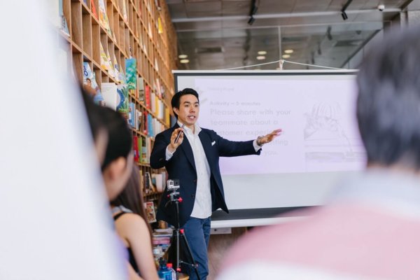man giving a speech