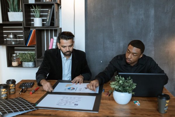 two men having a meeting