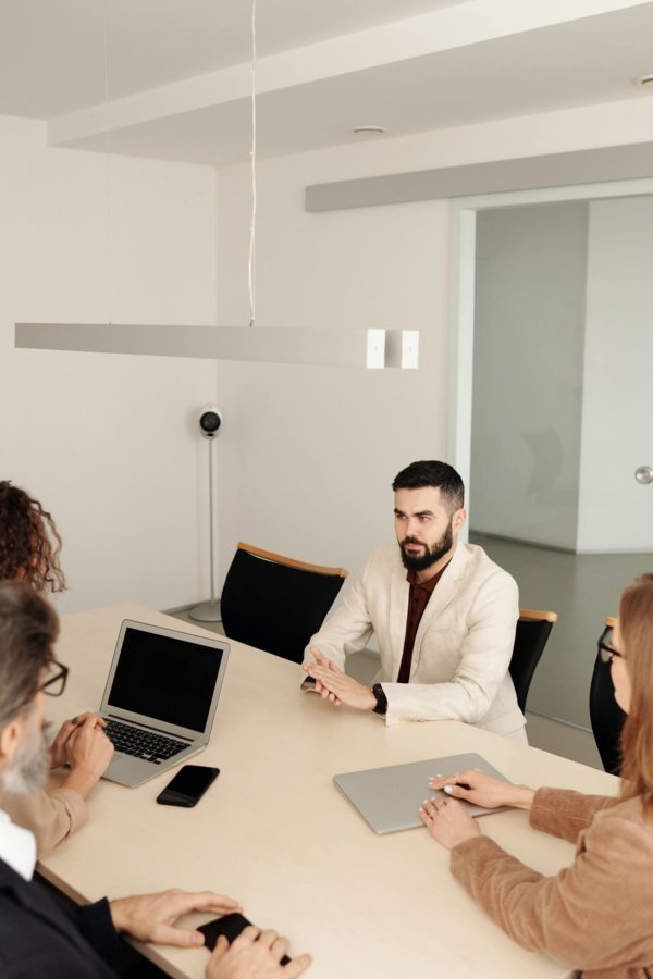 person in a meeting