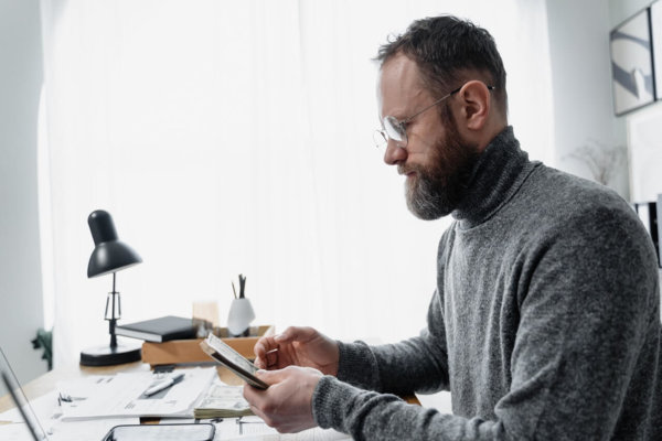 man paying