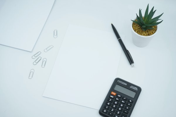 calculator and paper