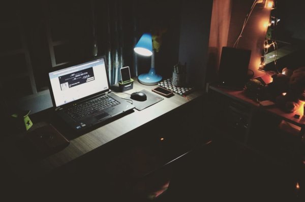laptop on desk