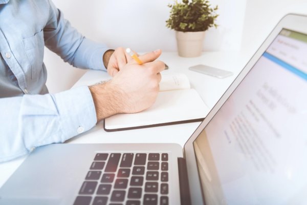 person at desk