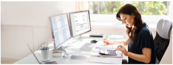 woman on PC