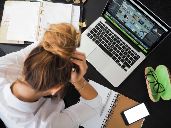 Woman Worried About Work